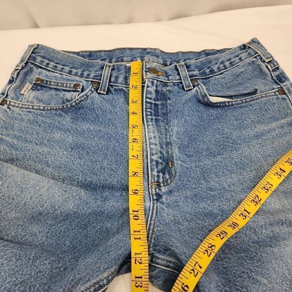 Carhartt Size 34 x 32 Men's Relaxed Fit Light Wash Blue Denim Jeans U - Picture 4 of 8